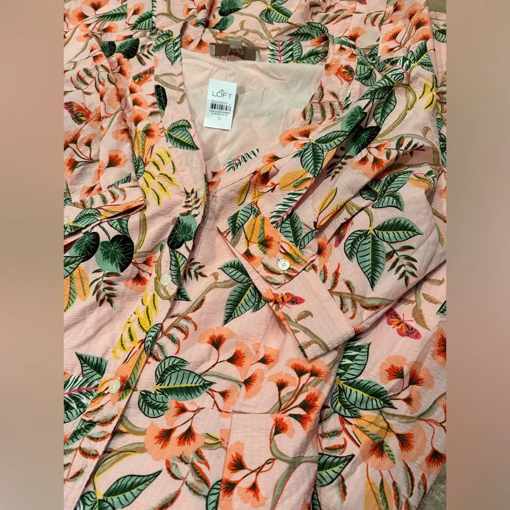 Leafed Dobby Stripe Shirtdress - Picture 4 of 6